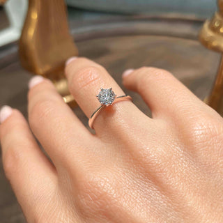 1.0 Carat Round Solitaire Moissanite Engagement Ring