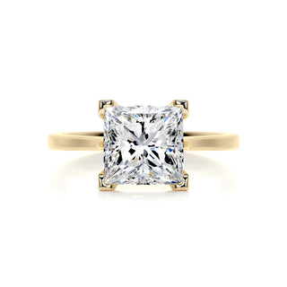 3 Carat Princess Cut Solitaire Moissanite Engagement Ring In 18K Solid Gold