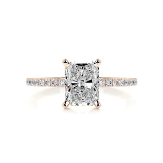 1.50ct Radiant Cut Pave Moissanite Engagement Ring