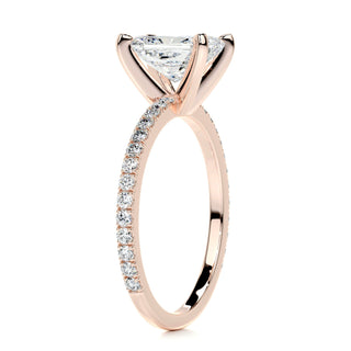 1.50ct Radiant Cut Pave Moissanite Engagement Ring