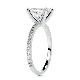 1.50ct Radiant Cut Pave Moissanite Engagement Ring