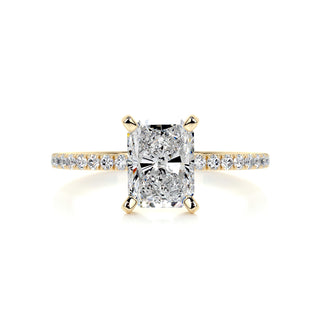 1.50ct Radiant Cut Pave Moissanite Engagement Ring