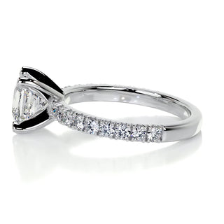 1.07 Carat Princess Cut Pave Moissanite Engagement Ring