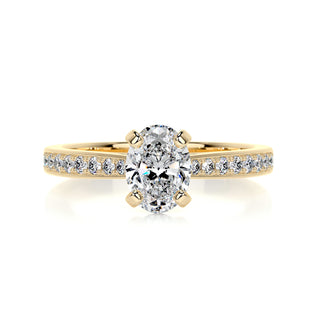 1.0ct Oval Cut Pave Moissanite Engagement Ring