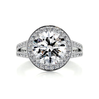 2.75 Carat Round Cut Moissanite Halo Style Twisted Engagement Ring