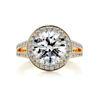 2.75 Carat Round Cut Moissanite Halo Style Twisted Engagement Ring