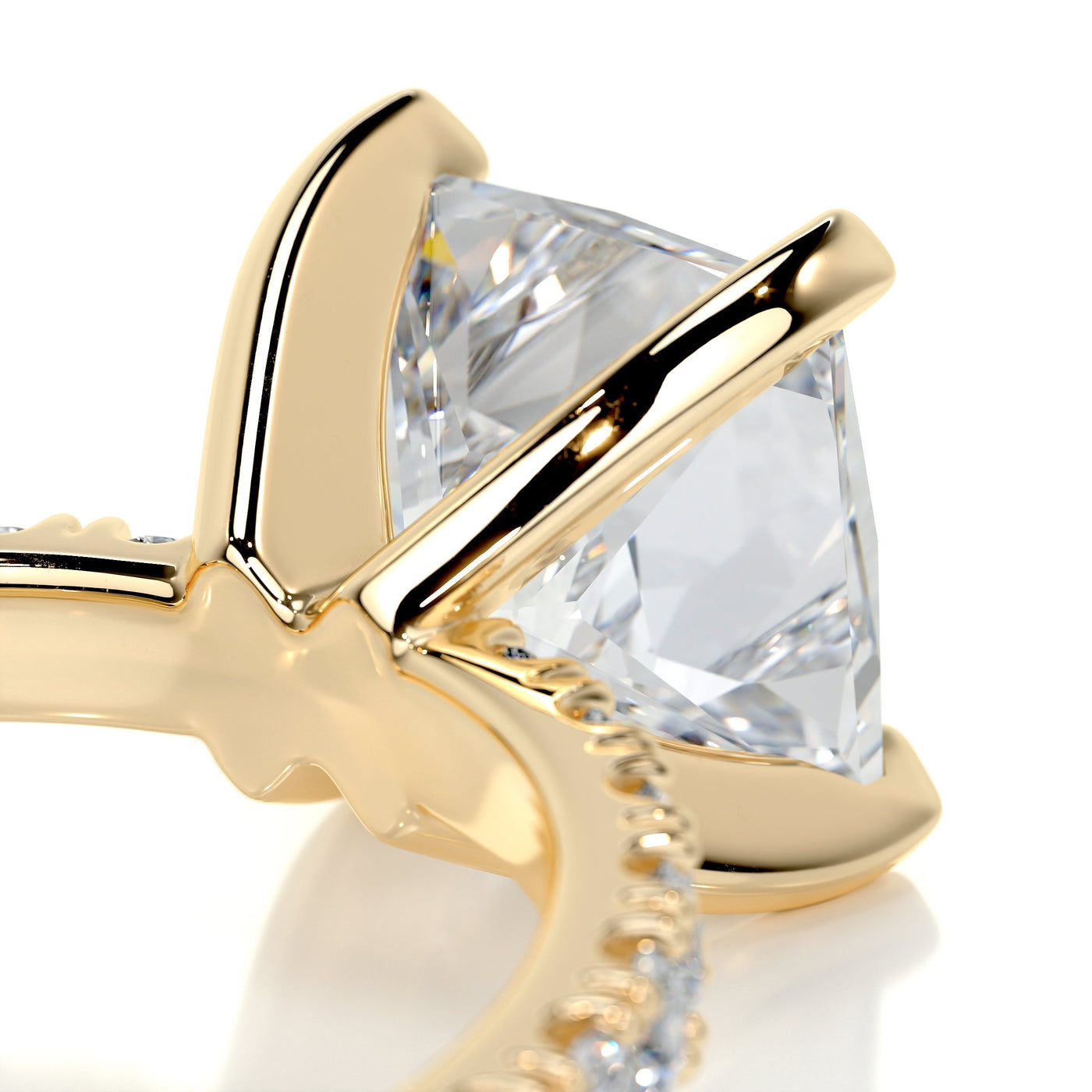 2.50 Carat Princess Cut Pave Moissanite Engagement Ring