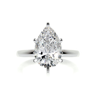 1.33ct Pear Cut Solitaire Moissanite Engagement Ring