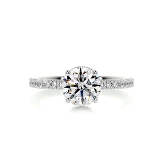 1.0 Carat Round Cut Hidden Halo Moissanite Engagement Ring