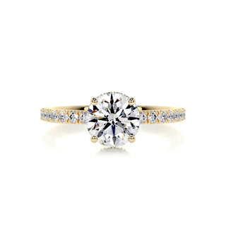 1.0 Carat Round Cut Hidden Halo Moissanite Engagement Ring