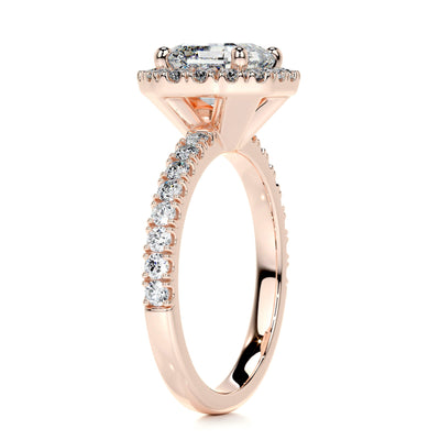 1.55ct Asscher Cut Hidden Halo Moissanite Engagement Ring