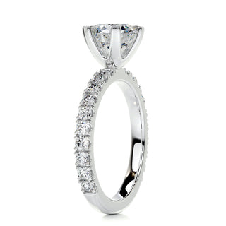 1.5 Carat Round Cut Pave Moissanite Two Tone Engagement Ring