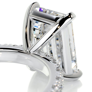 3.0 Carat Emerald Cut Pave Moissanite Engagement Ring