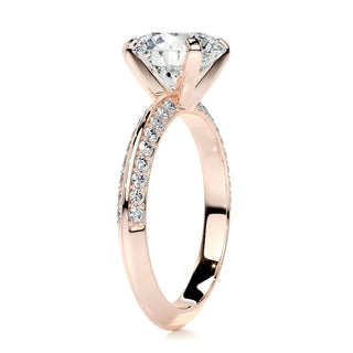 1.90 Carat Round Cut Pave Moissanite Diamond Engagement Ring