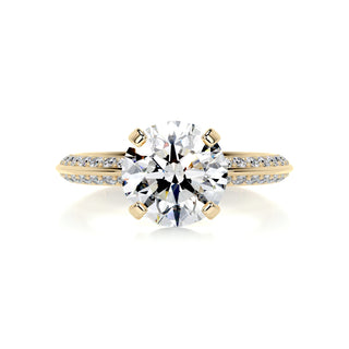 1.90 Carat Round Cut Pave Moissanite Diamond Engagement Ring