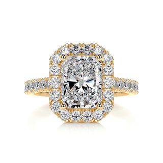 1.75 Carat Radiant Cut Halo Moissanite Engagement Ring