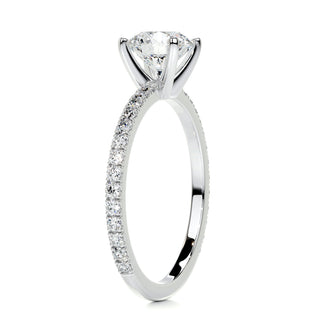 1.0 Carat Round Cut Pave Moissanite Engagement Ring