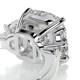 2.50 Carat Cushion Cut 3 stones Moissanite Engagement Ring