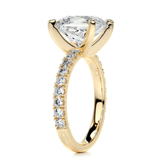 3.0 Carat Princess Cut Pave Moissanite Engagement Ring