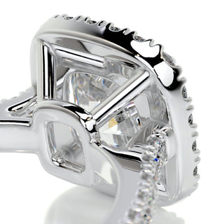 2.5 Carat Cushion Cut Halo Style Moissanite Engagement Ring