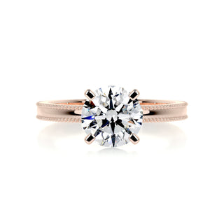 2 Carat Round Cut Solitaire Moissanite Engagement Ring