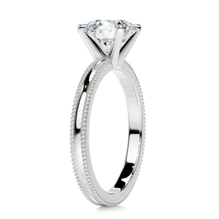 2 Carat Round Cut Solitaire Moissanite Engagement Ring