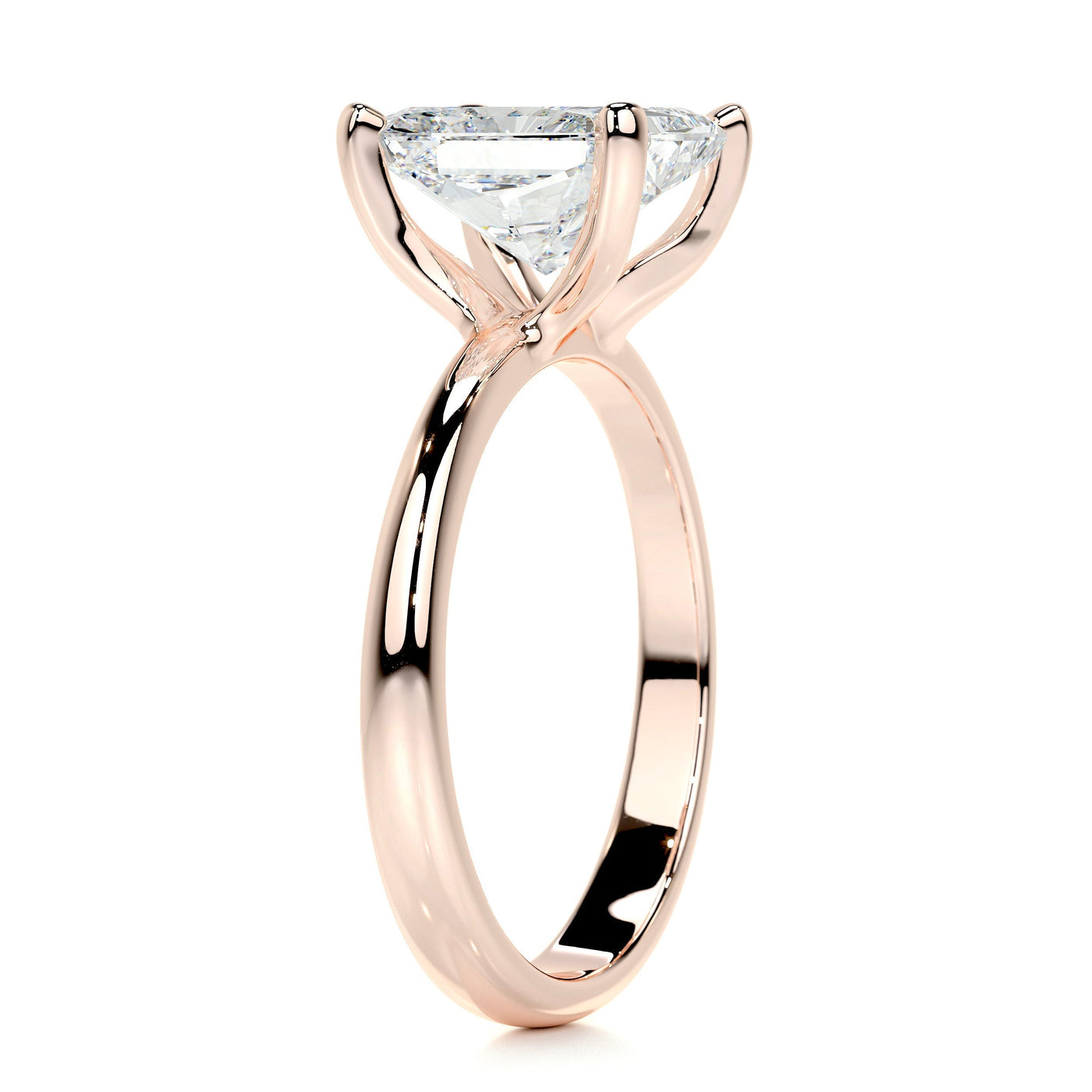 3 Carat Princess Cut Moissanite Solitaire Engagement Ring In 18K Gold