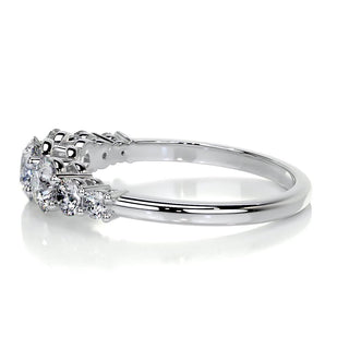 1.58 Carat Round Cut Three Stone Moissanite Engagement Ring