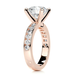 3.0 Carat Round Cut Channel Setting Moissanite Engagement Ring