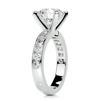 3.0 Carat Round Cut Channel Setting Moissanite Engagement Ring