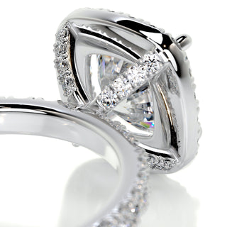 2.50 Carat Cushion Cut Halo Style Moissanite Engagement Ring