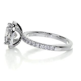 2.50 Carat Cushion Cut Halo Style Moissanite Engagement Ring