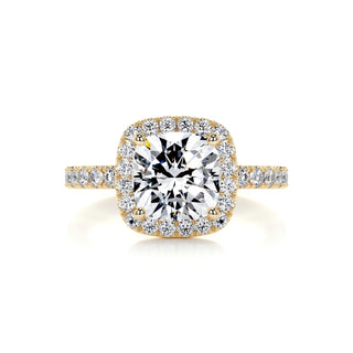 2.50 Carat Cushion Cut Halo Style Moissanite Engagement Ring