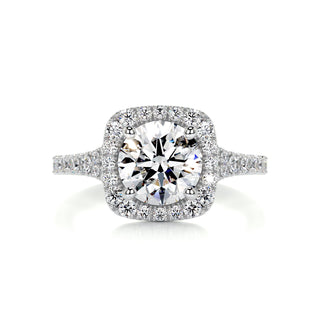 1.5ct Carat Round Cut Halo Moissanite Engagement Ring