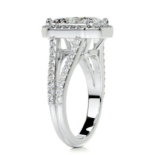 3.50 Carat Radiant Cut Halo Style Moissanite Twisted Engagement Ring