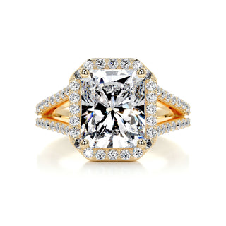 3.50 Carat Radiant Cut Halo Style Moissanite Twisted Engagement Ring