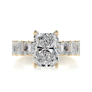 5 Carat Radiant Cut Pave Moissanite Engagement Ring