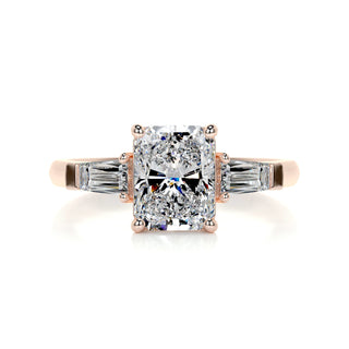 1.50ct Radiant Cut Three Stone Moissanite Engagement Ring