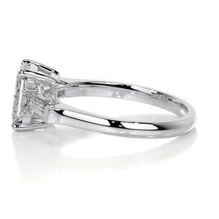 1.50ct Radiant Cut Three Stone Moissanite Engagement Ring