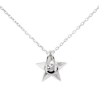 Round Cut Moissanite Diamond Star Necklace for Women