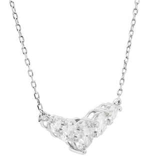 Round Cut Moissanite Diamond Five Stone Necklace for Women