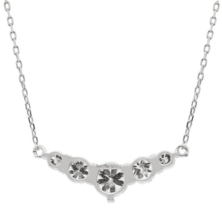 Round Cut Moissanite Diamond Five Stone Necklace for Women