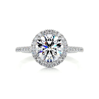 2.0ct Round cut Halo Style Unique Moissanite Engagement Ring