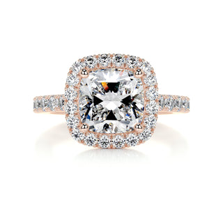 2.50 Carat Cushion Cut Halo Style Moissanite Engagement Ring