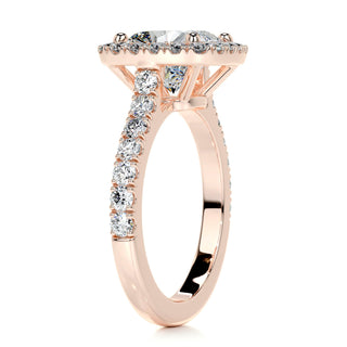 2.50 Carat Cushion Cut Halo Style Moissanite Engagement Ring