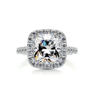 2.98ct Cushion Cut Moissanite Halo Style Engagement Ring