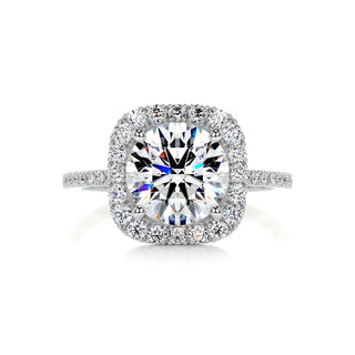 2.75ct Cushion Cut Double Halo Style Moissanite Pave Engagement Ring