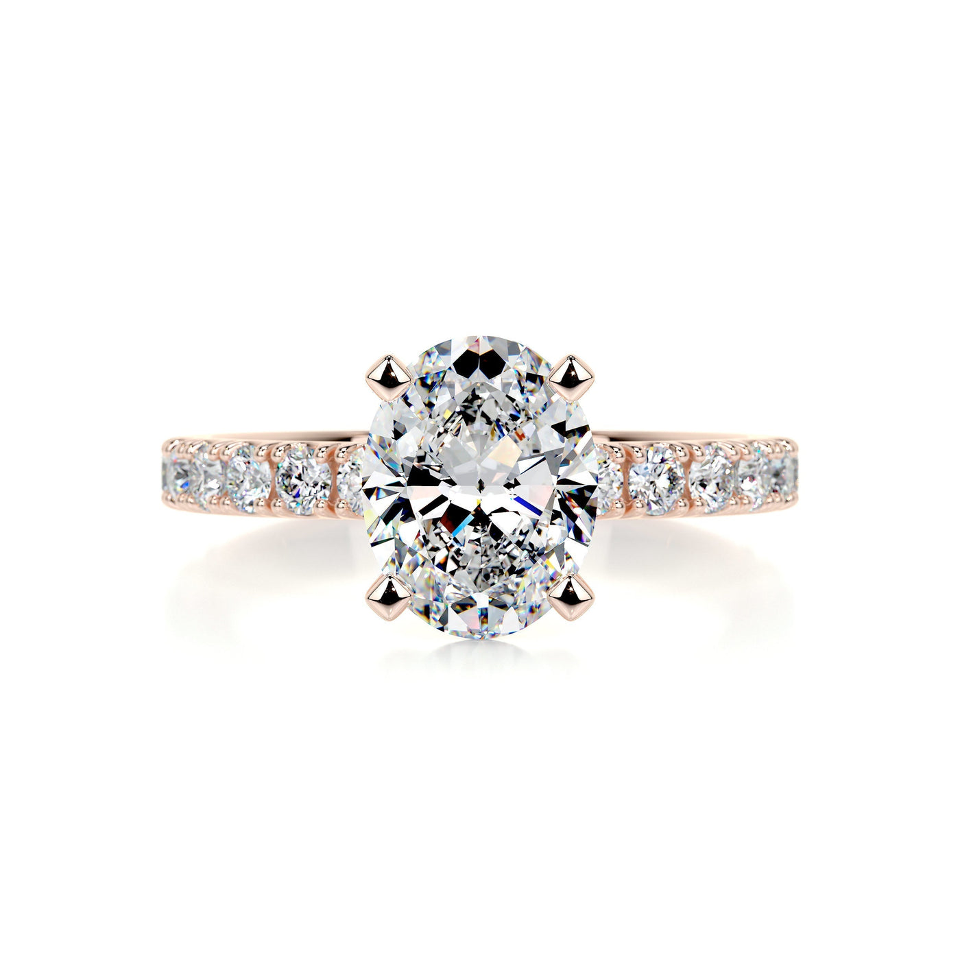 1.91ct Oval Cut Pave Moissanite Engagement Ring