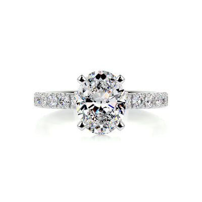 1.91ct Oval Cut Pave Moissanite Engagement Ring
