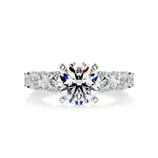 1.90ct Round Cut Pave Moissanite Two Tone Engagement Ring